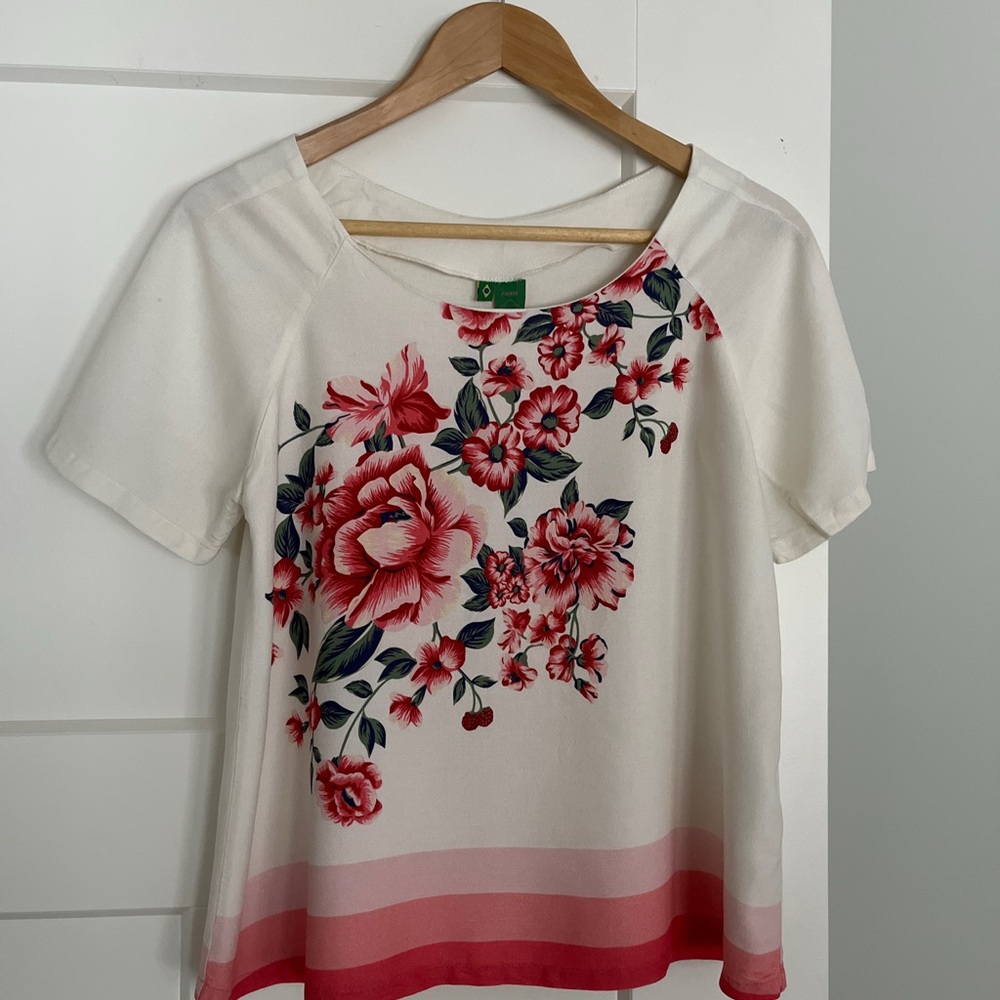 FARM Rio Floral Short Sleeve Blouse - Size S - EUC - Picture 2 of 7